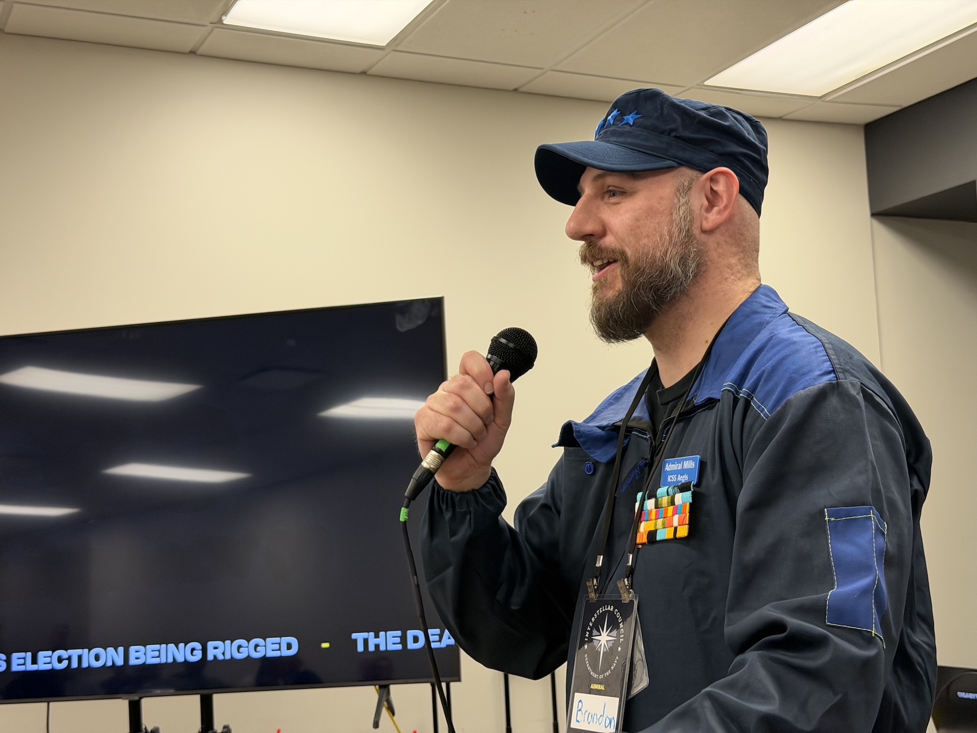 The Admiral addresses the fleet