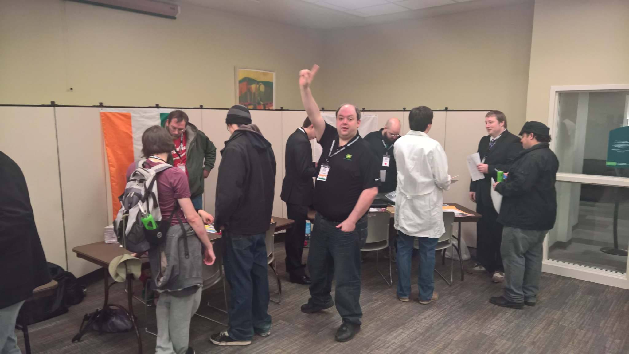 Delegates debating the crisis